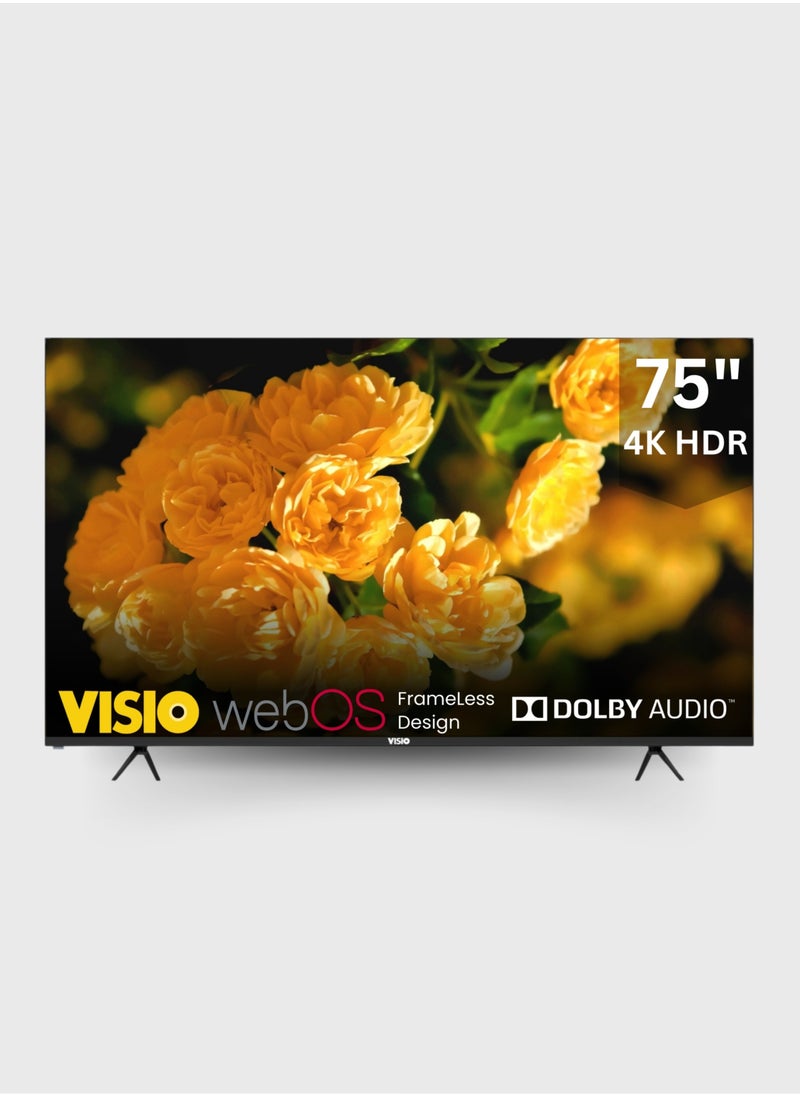 Visio - VISIO 75-Inch Frameless 4K Powered by WebOS TV with Built-in Satellite Receiver -  Magic Remote - Image 1