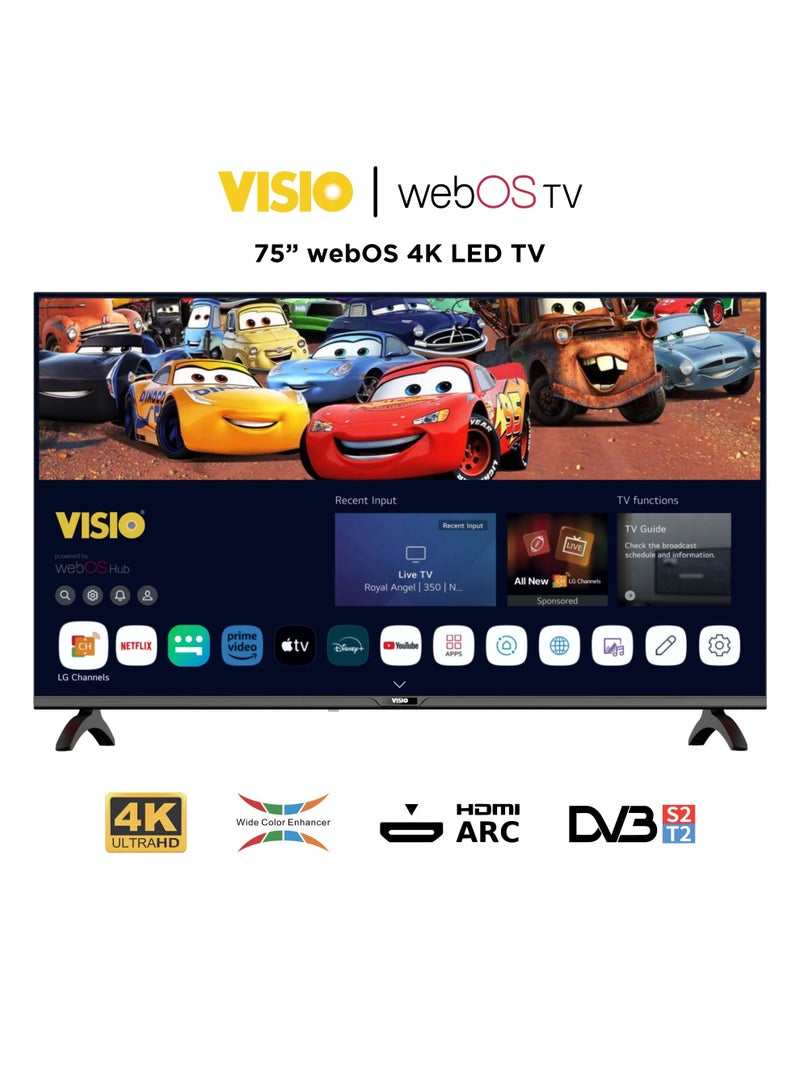 فيسيو فيزيو تلفزيون مقاس 75 بوصة بدون إطار بدقة 4K WebOS مع جهاز استقبال قمر صناعي - مع ميجيك ريموت - Image 1