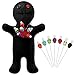Kathfly 8 Pcs Voodoo Doll Set 7 Voodoo Horror Doll with 7 Pcs Skull Pins Creepy Ghost Dolls Revenge Stress Relieving Inspirational Positive Ornament Gift for Friend Coworkers Birthday GiftsBlack - Image 2