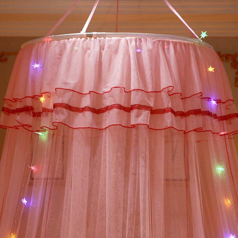 Dome Ceiling Mosquito Net Floor Princess Self-Propelled Mosquito Net Round Ceiling Mosquito Net Installation-Free Factory - Image 4