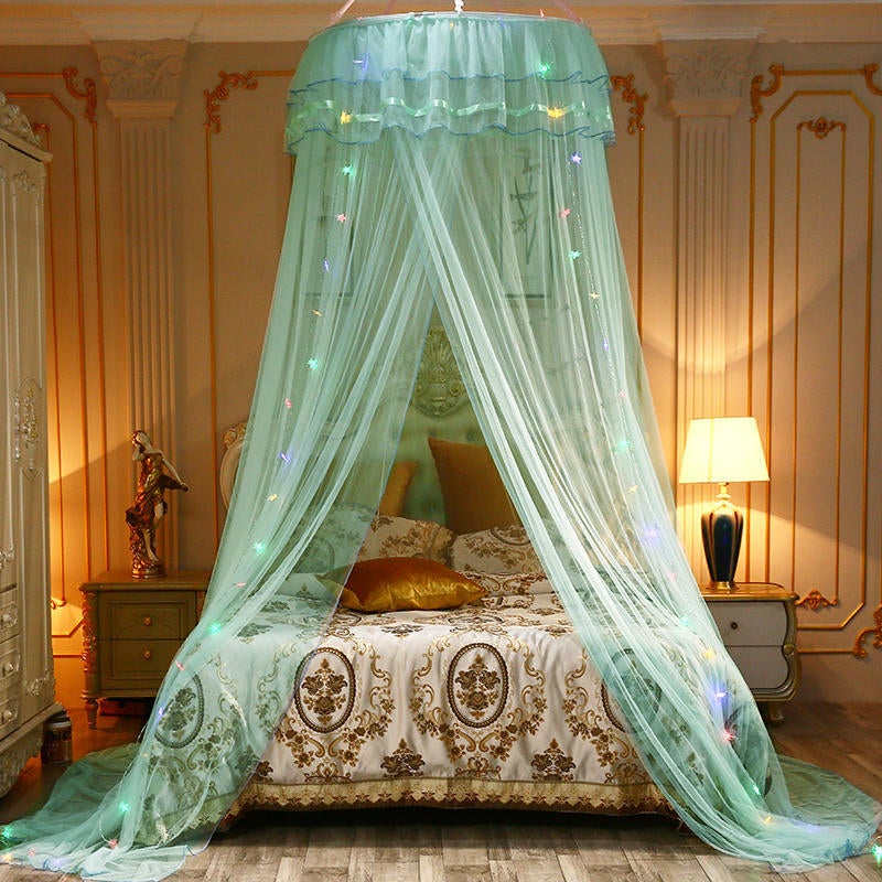 Dome Ceiling Mosquito Net Floor Princess Self-Propelled Mosquito Net Round Ceiling Mosquito Net Installation-Free Factory - Image 1