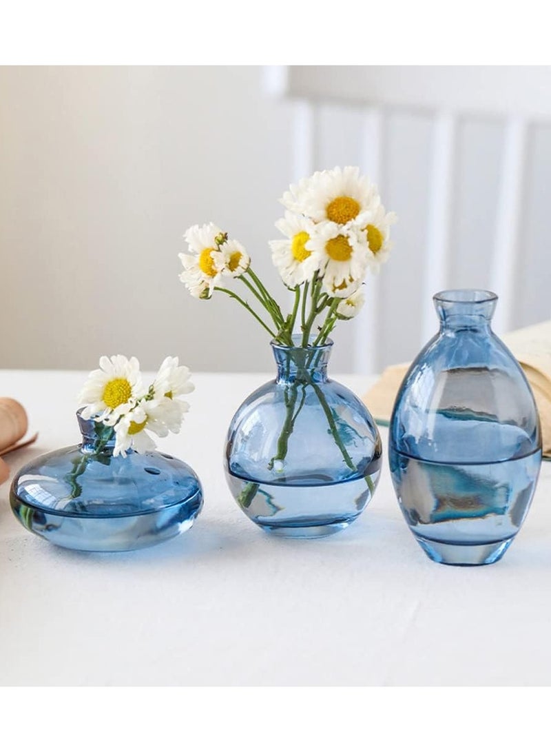 زهرية 3 قطع / مجموعة زهرية صغيرة زهرية زجاجية صغيرة للديكور المكتب Centerpieces,زهرية مصنوعة يدويا للزهور - Image 5