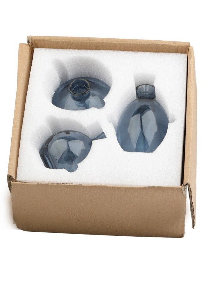 زهرية 3 قطع / مجموعة زهرية صغيرة زهرية زجاجية صغيرة للديكور المكتب Centerpieces,زهرية مصنوعة يدويا للزهور - Image 4