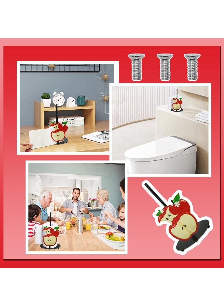 general Apple-Shaped Tissue Holder Fun-Shaped Dining Table Storage Metal Craft Item Desktop Decor Home Napkin Holder - Image 3