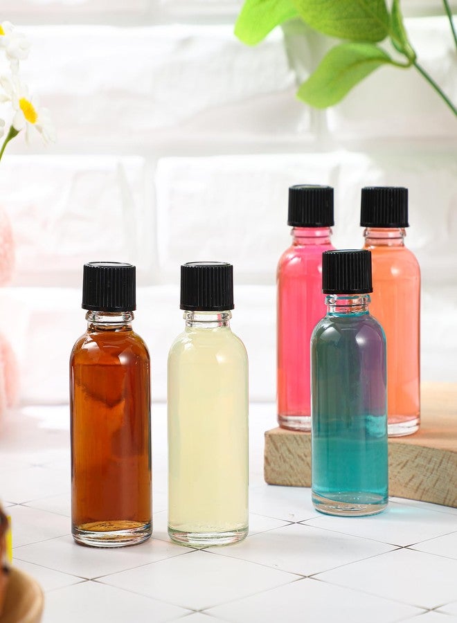 Hsei 1 oz Glass Bottle with Black Cap Clear Sample Boston Round Bottle Small Glass Containers with Lids and Funnel Chalk Labels Pen for Vanilla Extract Essential Oils(72 Pcs, 6 Sheet) - Image 5