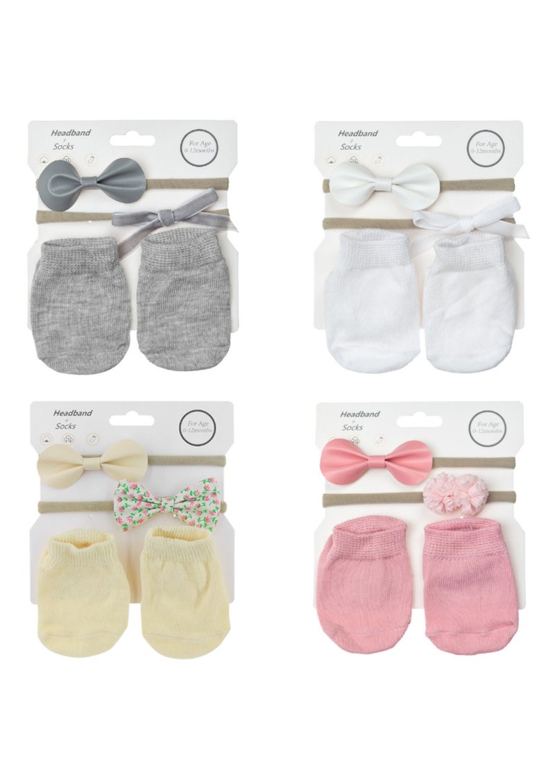 D'Daniela Savannah Ribbon Bow Headband and Socks Set - Grey - Image 3