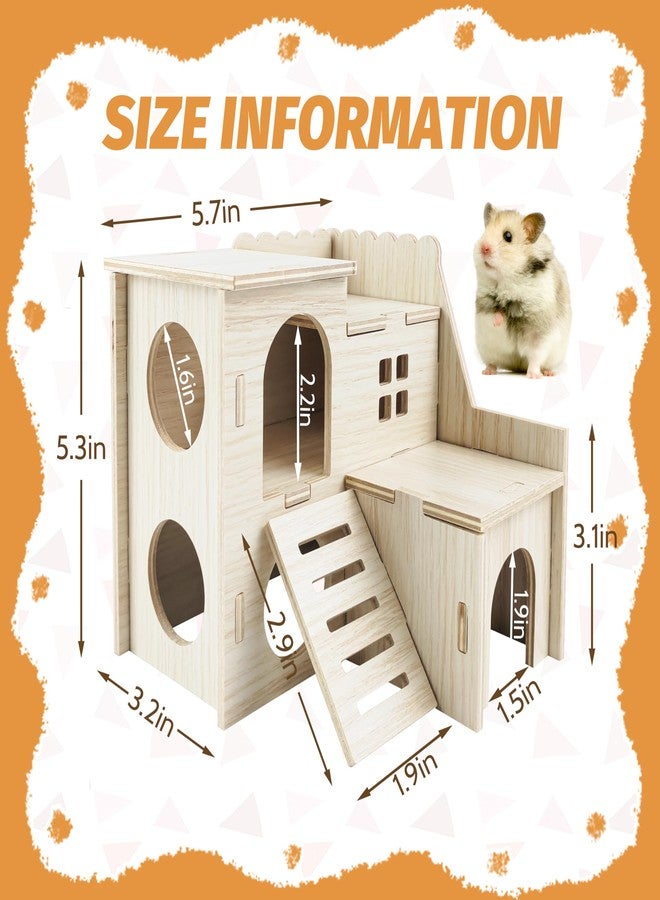Highland Farms Select Hamster House, Tiny House with Slide House, Double-Decker Hut, Hamster Cage Accessories, Small Animal Habitat Decor for Small Hamster - Image 2