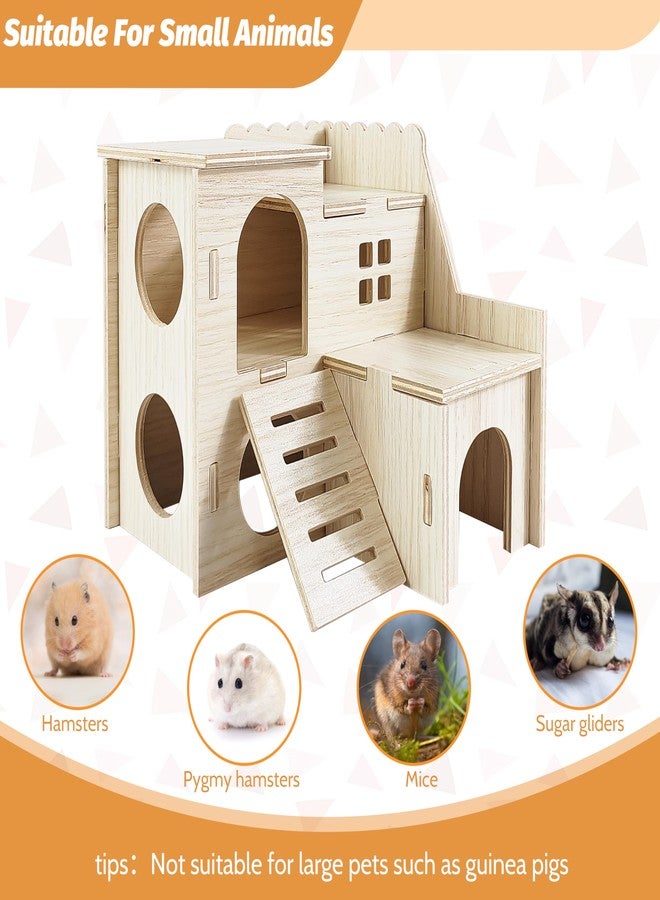 Highland Farms Select Hamster House, Tiny House with Slide House, Double-Decker Hut, Hamster Cage Accessories, Small Animal Habitat Decor for Small Hamster - Image 3