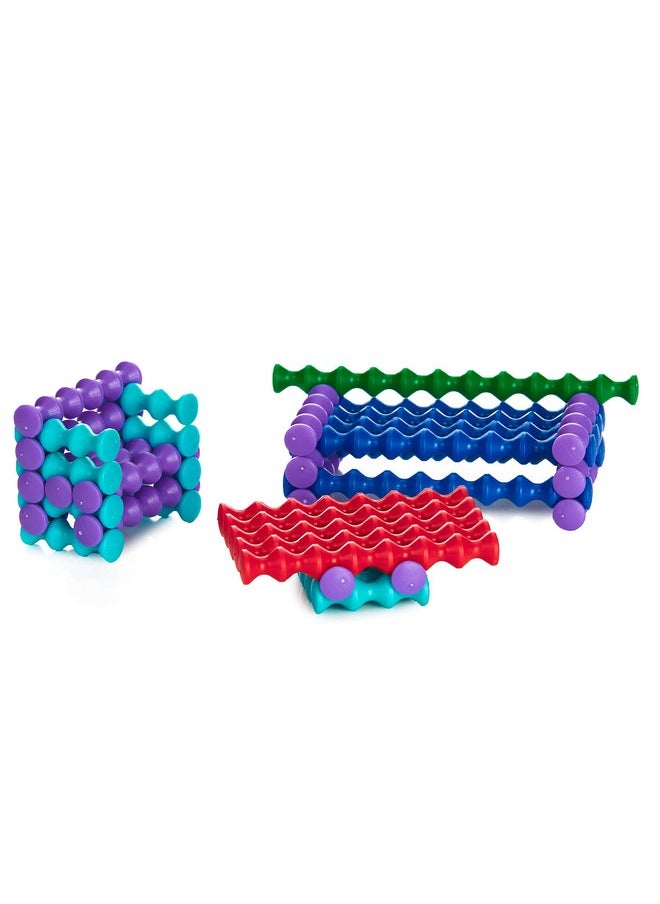 Popular Playthings Playstix Flexible Set Construction Toy Building Blocks 68 Piece Kit  - Image 4