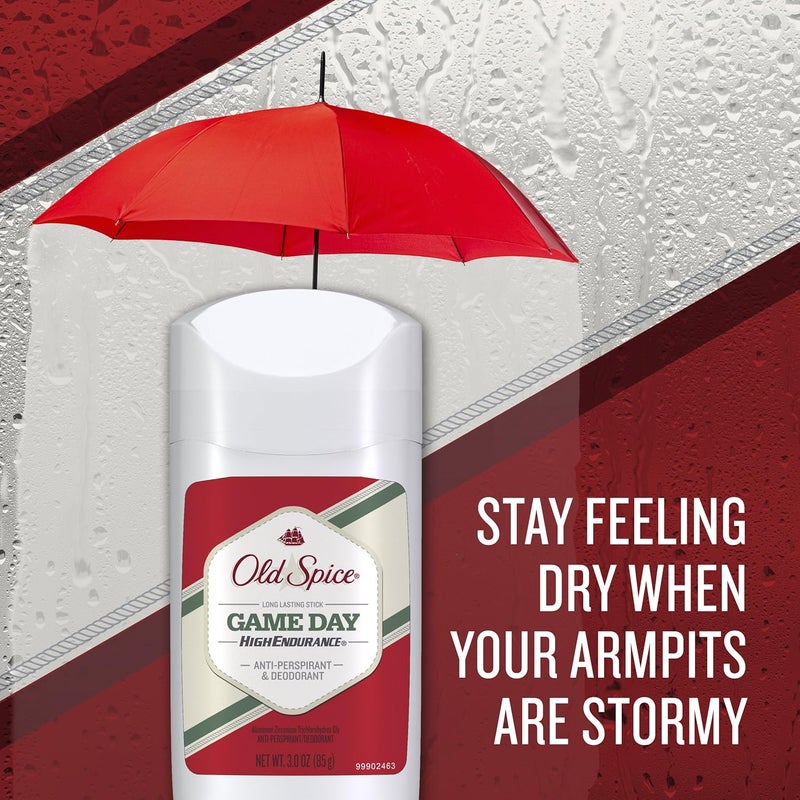 Old Spice High Endurance Antiperspirant and Deodorant for Men, Game Day Scent, Long Lasting Stick, 3 Oz (Pack of 6) - Image 5