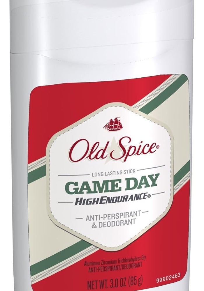 Old Spice High Endurance Antiperspirant and Deodorant for Men, Game Day Scent, Long Lasting Stick, 3 Oz (Pack of 6) - Image 3