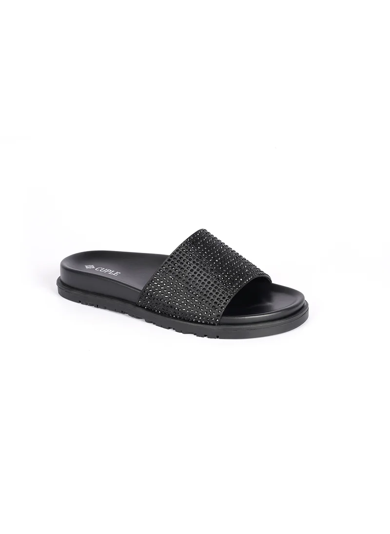 Cuple Womens embelished slide Sandals