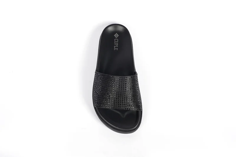Cuple Womens embelished slide Sandals