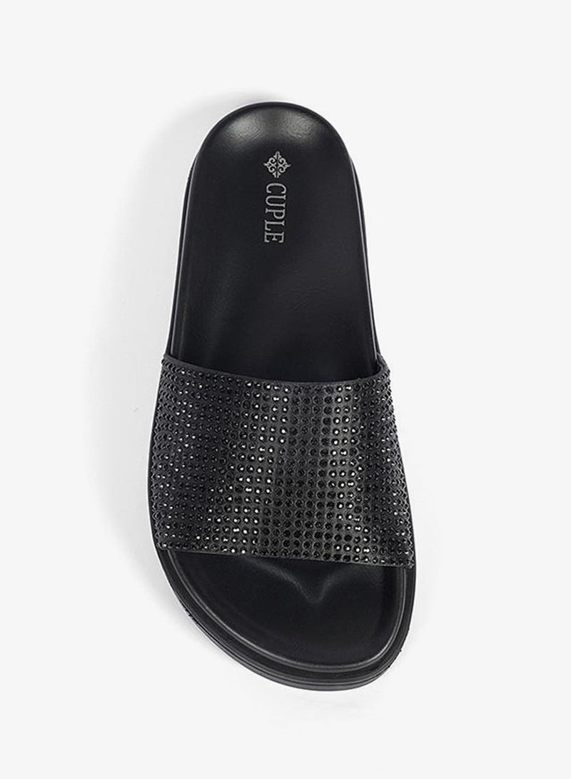Cuple Womens embelished slide Sandals - Image 3