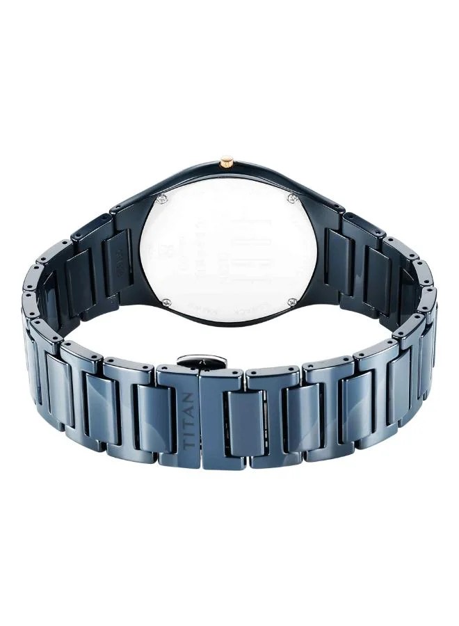 TITAN Men Analog Display Watch With Dark Blue Ceramic Strap - 1696KC05