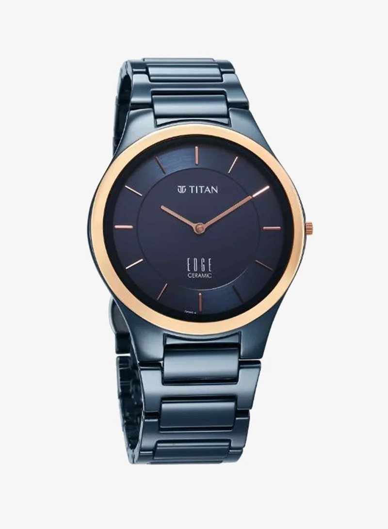 TITAN Men Analog Display Watch With Dark Blue Ceramic Strap - 1696KC05