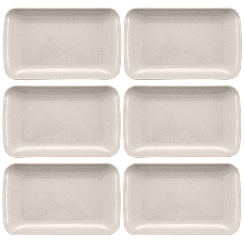 DPT Enterprises Unbreakable Wheat Straw & Bamboo Fiber Snack Plates| Eco-Friendly,Lightweight & Reusable Perfect for Noodels, Snacks, Appetizers, Salads, and Fries, Momos (Beige, Pack of 6 (S)) - Image 1