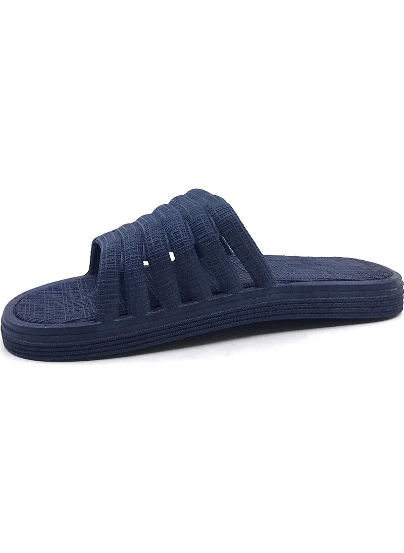 Gezer 12466 Navy Blue Non-Slip Beach Pool Bathroom Men's Daily Slippers