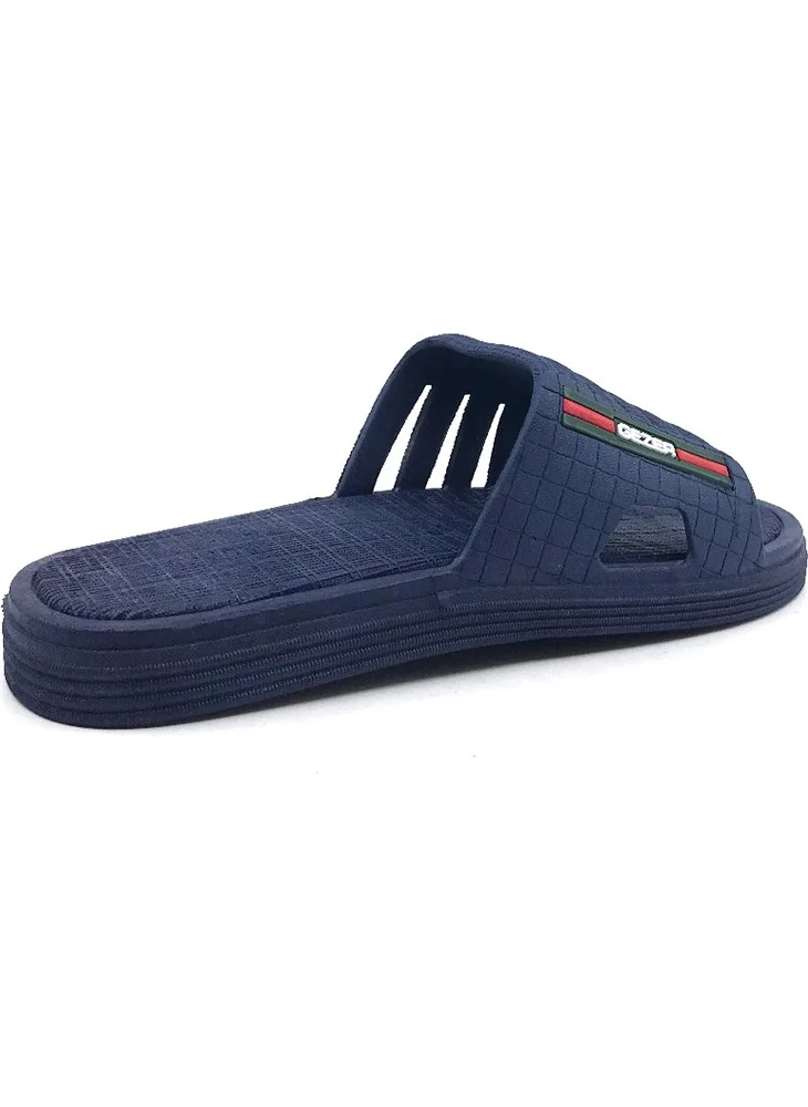 Gezer 12466 Navy Blue Non-Slip Beach Pool Bathroom Men's Daily Slippers