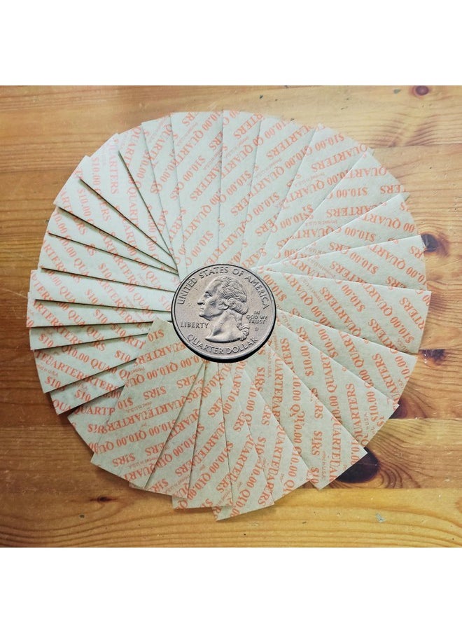 Our Daily Life - 1000 Pcs Flat Quarters Coin Wrappers Rolls - Made In Usa - Bundle Of 1000 Quarter Coin Sleeves - Aba-Standard Colored Durable Made Of Kraft Paper - Image 1