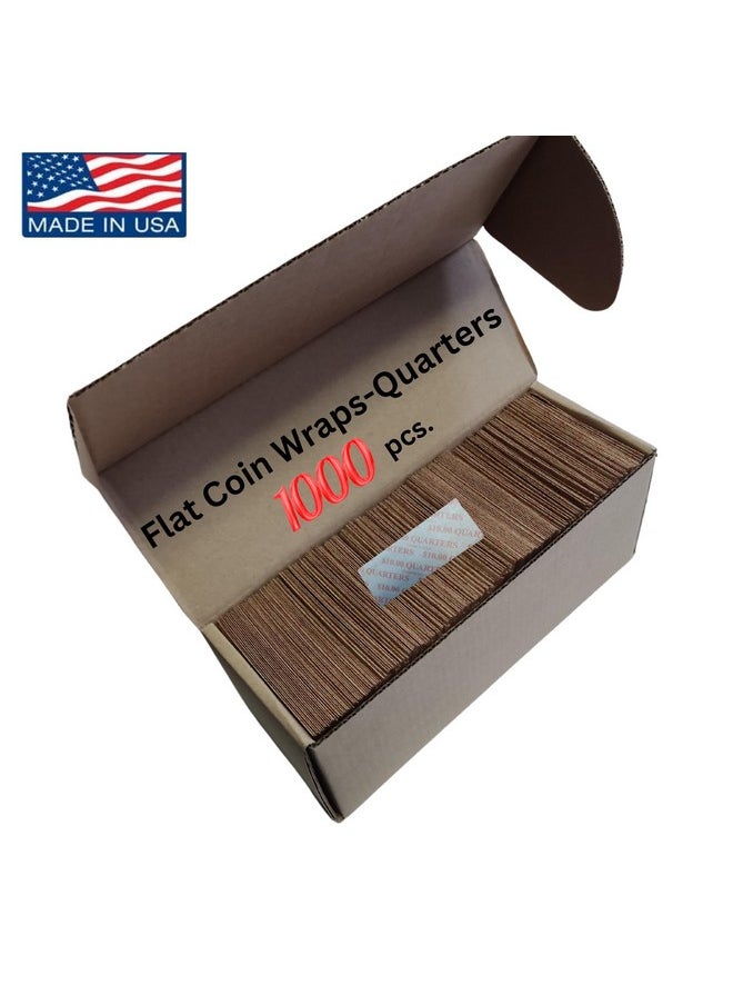 Our Daily Life - 1000 Pcs Flat Quarters Coin Wrappers Rolls - Made In Usa - Bundle Of 1000 Quarter Coin Sleeves - Aba-Standard Colored Durable Made Of Kraft Paper - Image 1