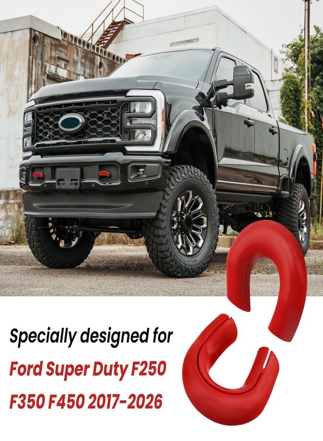 TECHPICCO Tow Hooks Covers for Ford Super Duty F250 F350 F450 2017-2025 Compatible with Ford Super Duty F250 F350 F450 Accessories 2017-2025 (Red) - Image 2