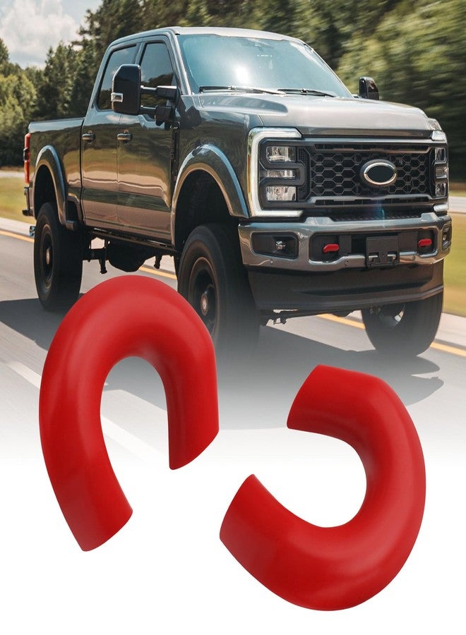 TECHPICCO Tow Hooks Covers for Ford Super Duty F250 F350 F450 2017-2025 Compatible with Ford Super Duty F250 F350 F450 Accessories 2017-2025 (Red) - Image 1