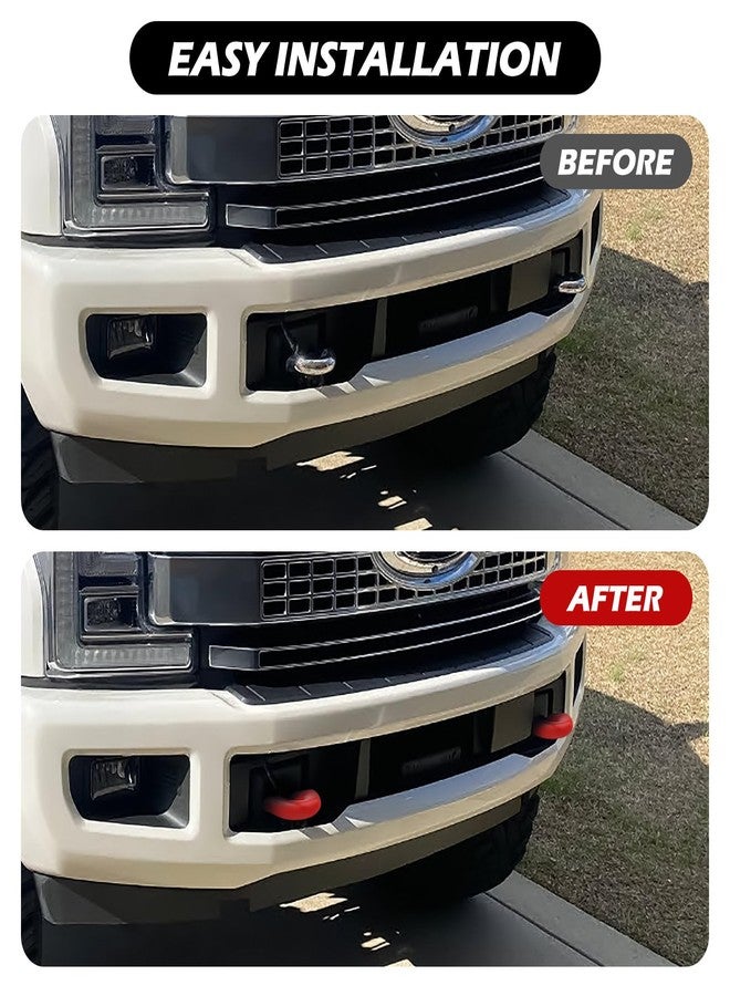 TECHPICCO Tow Hooks Covers for Ford Super Duty F250 F350 F450 2017-2025 Compatible with Ford Super Duty F250 F350 F450 Accessories 2017-2025 (Red) - Image 5