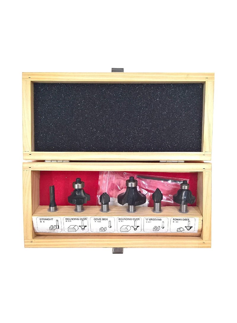 ROBUSTLINE Robustline Woodworking Router Bit Set Woodwork Tools 6Pcs