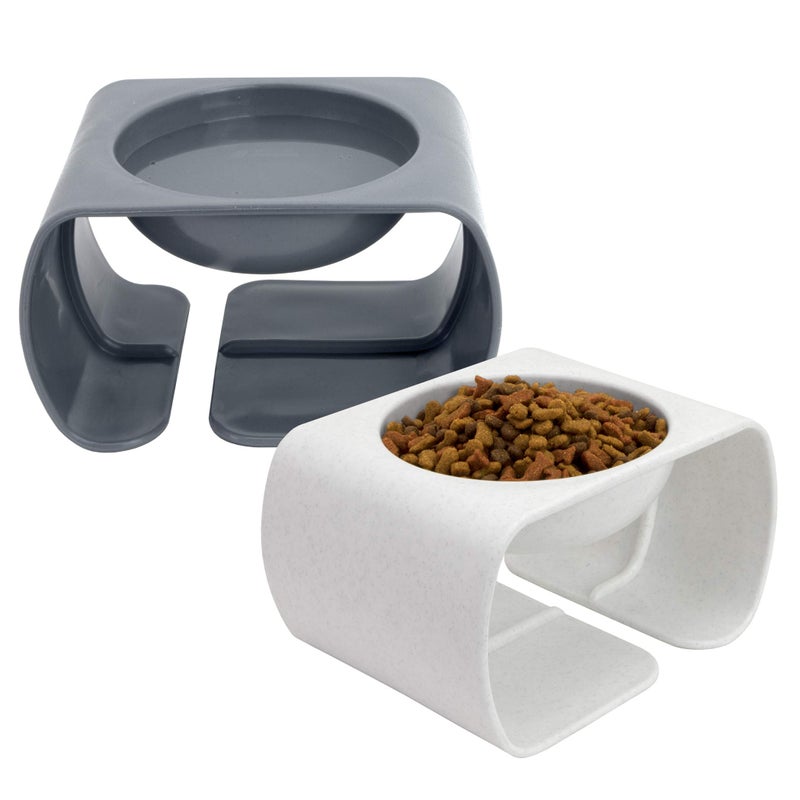 Kitty City Raised Cat Food Bowl Collection/Stress Free Pet Feeder and Waterer and Slow Feed Bowls