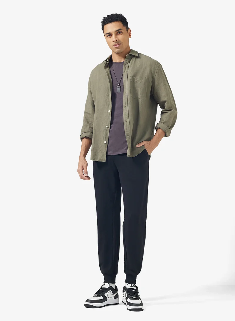 Seventy Five Basics Regular Fit Elastic Hem Joggers