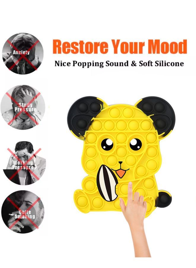 Push Pop Bubble Fidget Toy Silicone Animal Sensory Squeeze Toy Stress Relief Anti-Anxiety ADHD Autism Special Fidget Popper Gift for Kids and Adults Mouse B  - Image 4