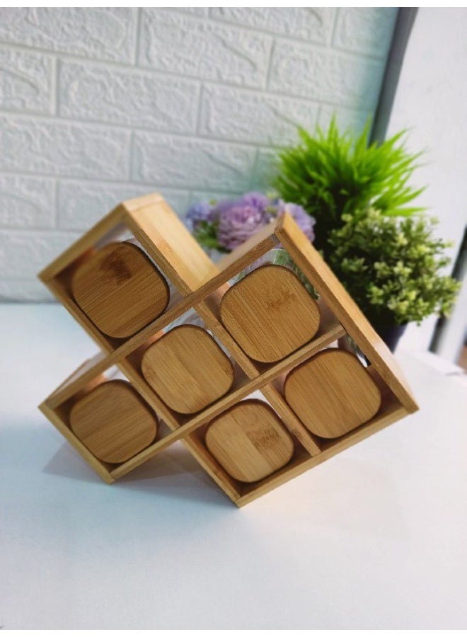 Spice set with stand.. 6-piece glass, 150 ml capacity  - Image 1