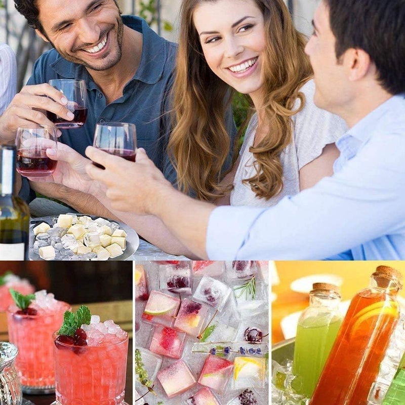 KWQAP Honeycomb Ice Cube Tray Silicone Ice Cube Tray Small Ice Cube Molds with Ice Bucket for Whiskey Cocktail Coffee Soup Baby Food Multicolor - Image 5