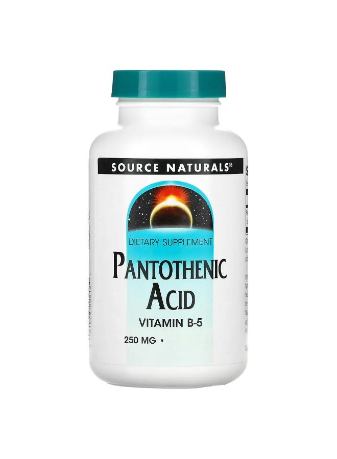 Pantothenic Acid Vitamin B5, 250mg, 100 Tablets – Supports Energy Metabolism, Brain Health, and Adrenal Function
