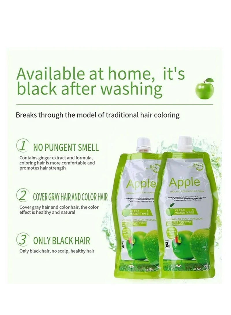 Apple Ammonia Free Hair Color Cream - 500 ml Cream + 500 ml Developer - Apple (Natural Black ) - Image 3