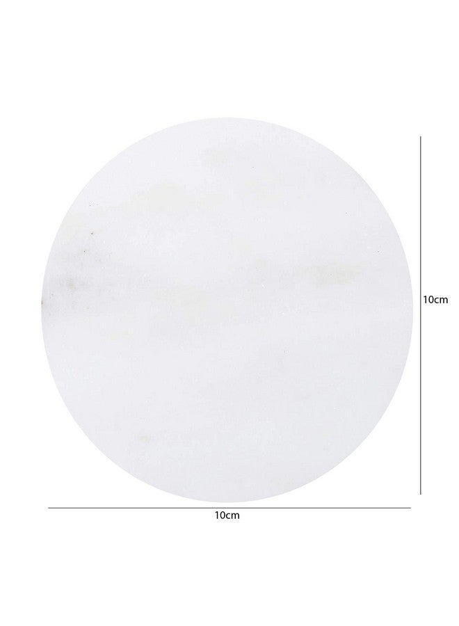 CentraLit طقم كوسترات رخامية بيضاء دائرية من سنترا ليت - 4 قطع مع حامل - كوسترات بار نبيذ للطاولة - طقم 4 قطع من كوسترات الرخام اليدوية القديمة مع حامل (شكل دائري) (ذهبي) - Image 3