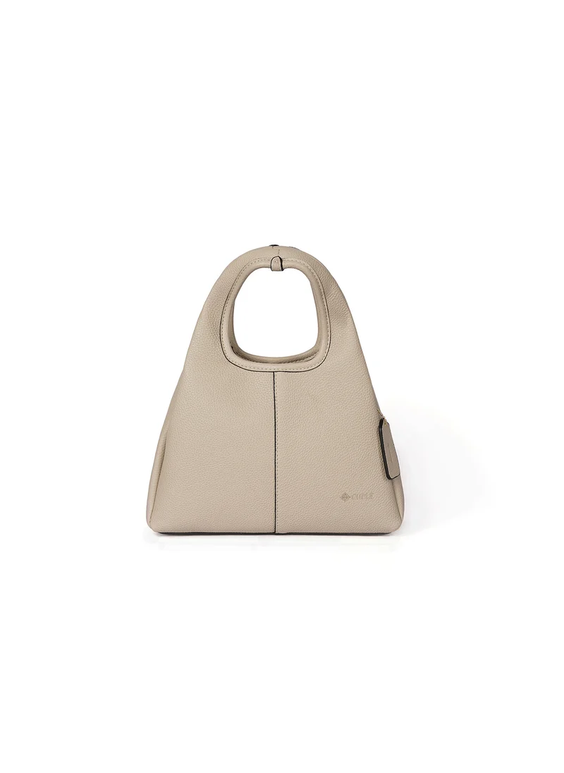 Cuple Single top handle trapezoidal shape faux leather handbag