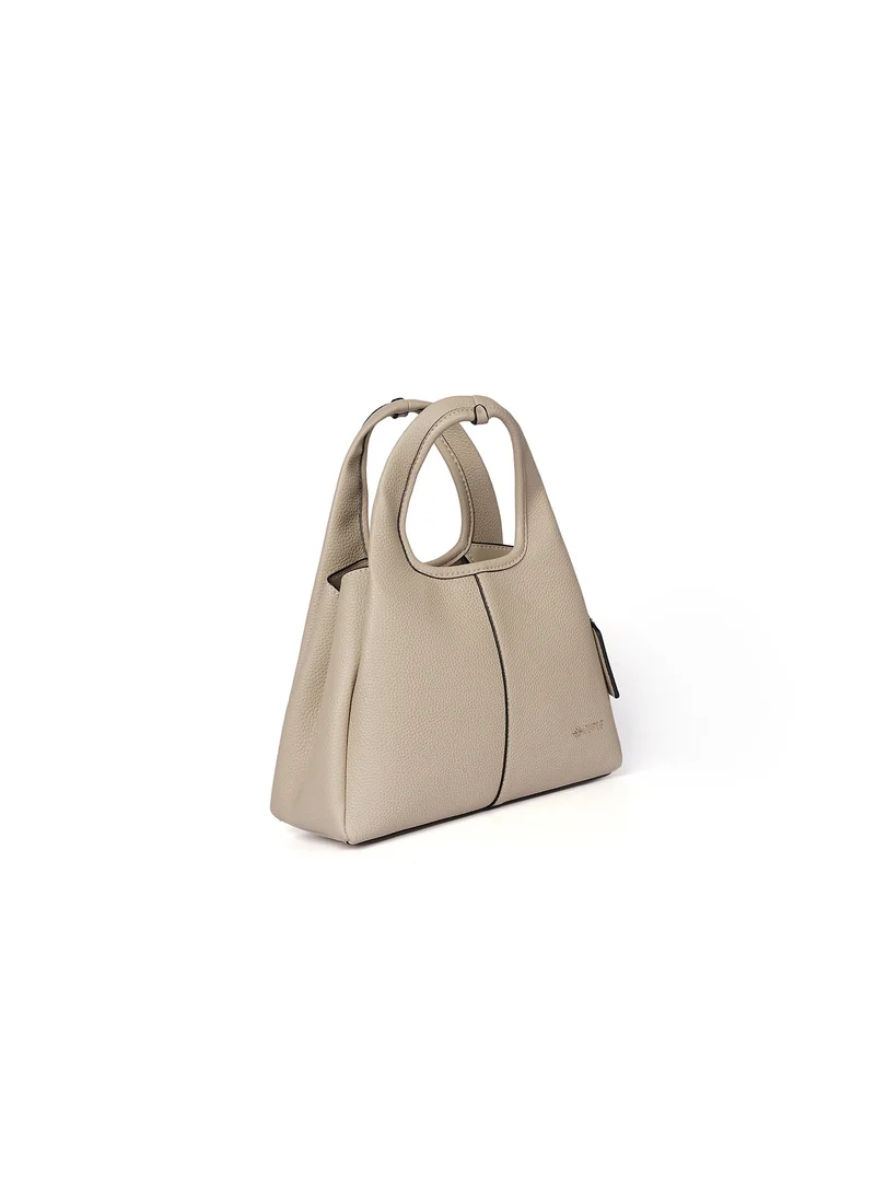 Cuple Single top handle trapezoidal shape faux leather handbag