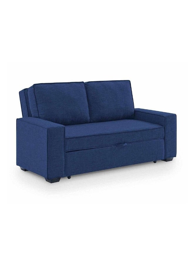 DANUBE HOME Lianna Blue Sofa Bed With Pull-Out Bed And Folding Back, Convertible Sleeping Sofabed, 2-Seater, Solid Pattern, Indoor Use, Straight Arms L176Xw103Xh87Cm - Blue  - Image 3