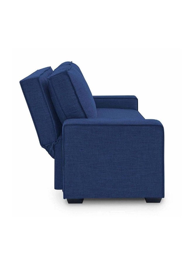 DANUBE HOME Lianna Blue Sofa Bed With Pull-Out Bed And Folding Back, Convertible Sleeping Sofabed, 2-Seater, Solid Pattern, Indoor Use, Straight Arms L176Xw103Xh87Cm - Blue  - Image 4