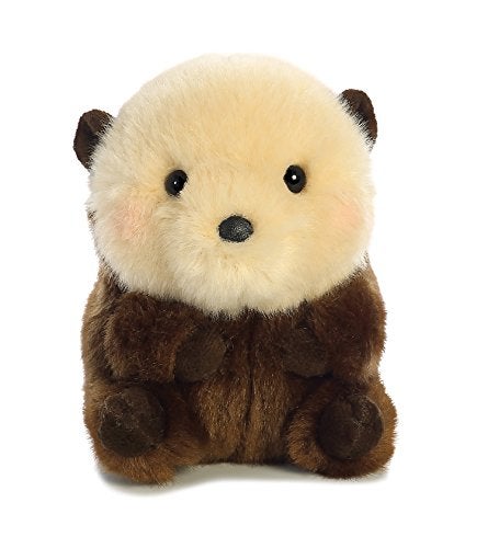 Aurora Playful Rolly Pet Smiles Sea Otter Stuffed Animal Compact Size for OntheGo Fun for Adults Kids Birthdays and Anniversaries Brown 5 Inches - Image 1