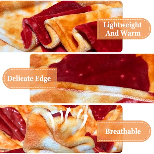Bcareself Pizzas Blanket Adult Kdis Size 2.0 Double Sided Funny Realistic Food Personalized Throw Blanket Novelty Gift for Everyone Soft Pepperoni Pizzas Blanket Soft Flannel 60 inches - Image 5