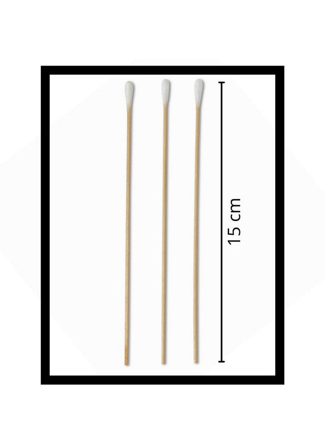 Generic SET Cotton Buds, Cotton Swab, Cotton Tip Applicators, Q Tip - 6 inch (15 cm) long with Non-Sterile Wooden Handle, Plastic-Free - for Optics Cleaning, Camera Lens Cleaning, Make up Applicator, Make up Remover, Crafts, Keyboard - Printer Cleaner, etc. (100 pieces Packed in a bag) - Image 2