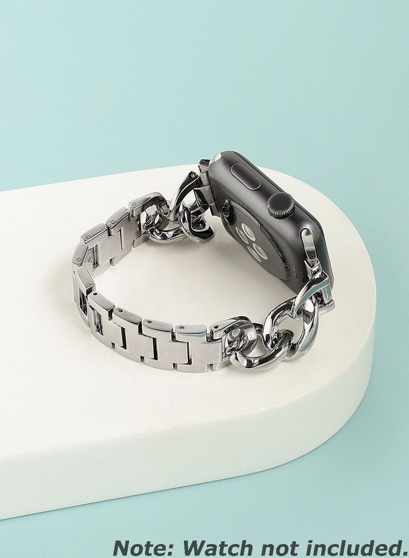 Haute Sauce Solid Casual Chain Strap Stainless Steel Apple Watch Strap | 42mm/44mm/45mm - Image 3