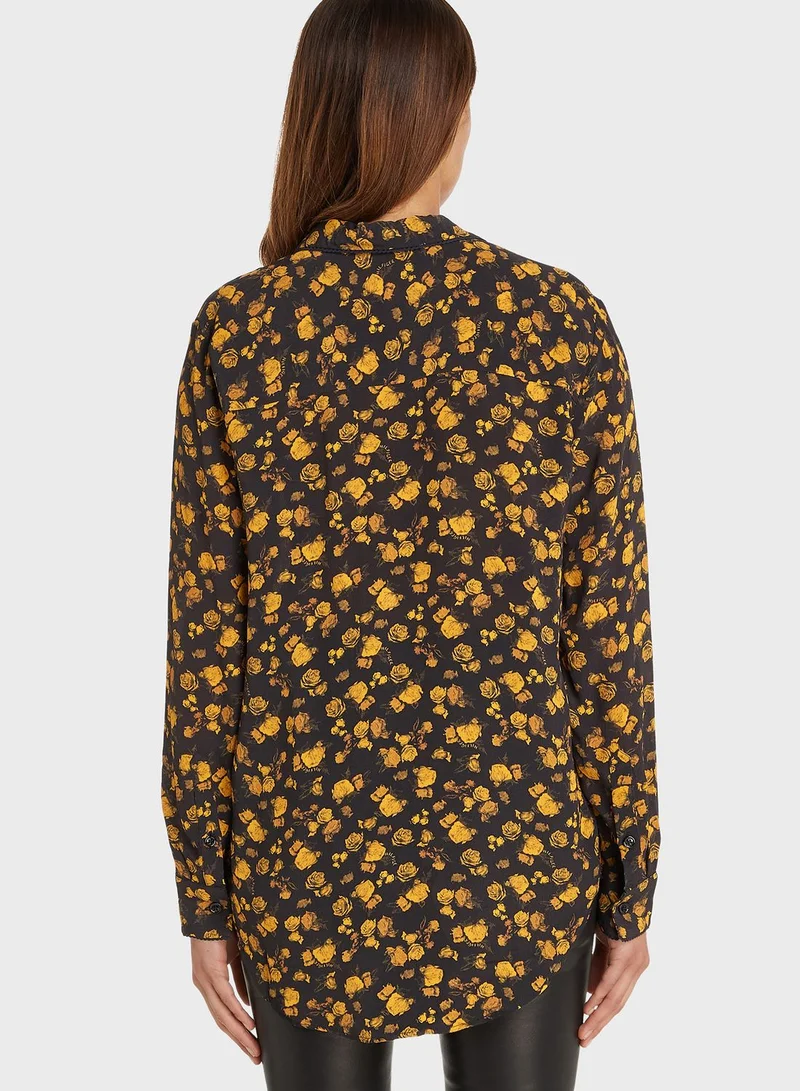 TOMMY HILFIGER Floral Print Button Down Shirt