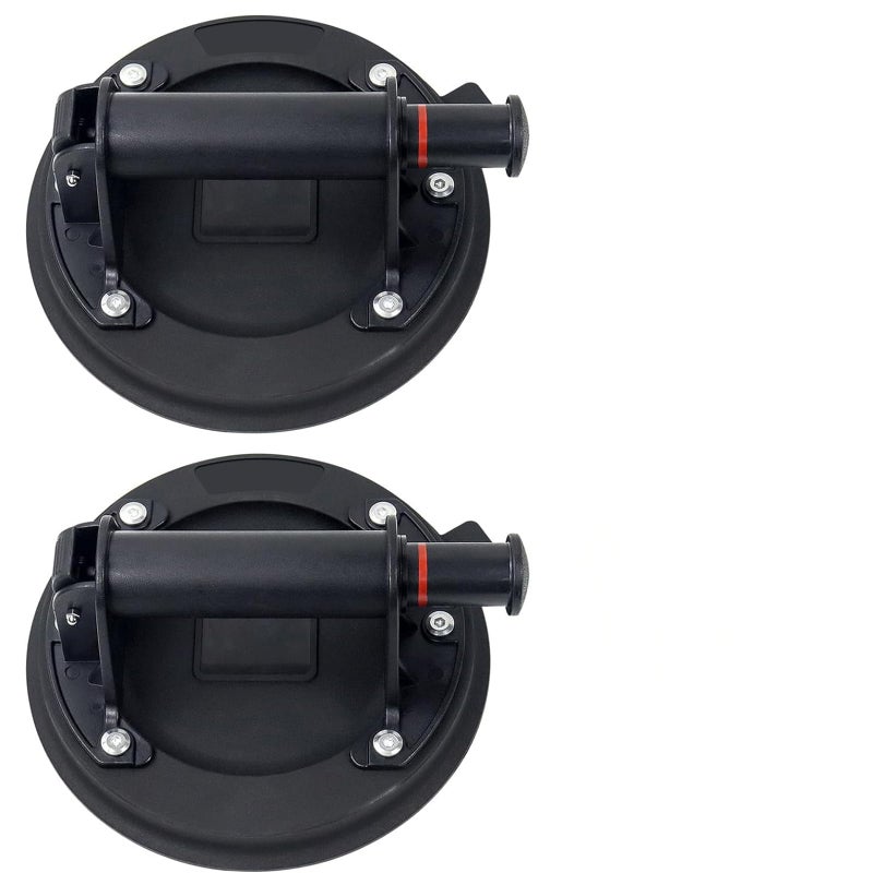 يُسلِّم قطعتان من أكواب الشفط شديدة التحمل مقاس 8 بوصات، لرفع البلاط الزجاجي الكبير والرخام، رافعة شفط صناعية تعمل بالشفط الفراغي، مع مقبض لرفع الزجاج، سعة تحميل 240 رطلاً - Image 1