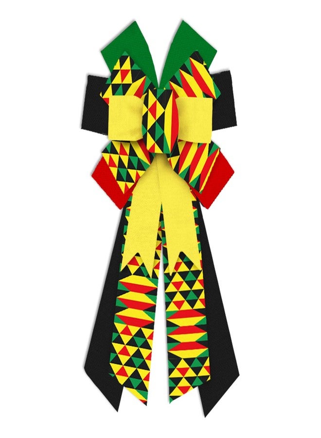 Hying Large Kwanzaa Wreath Bows for Front Door Decor, African American Burlap Bow Black History Month Craft Bows for Wreath Trees Juneteenth Decorations Supplies - Image 1