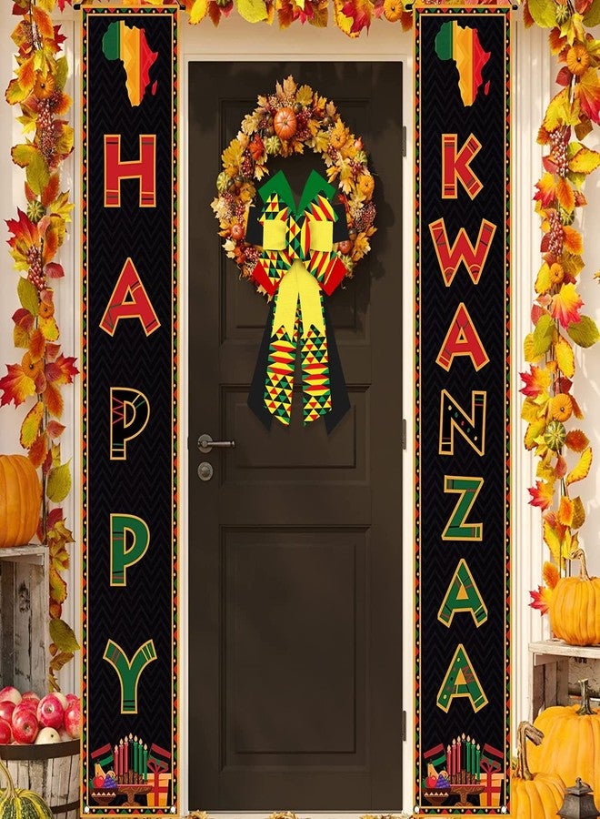 Hying Large Kwanzaa Wreath Bows for Front Door Decor, African American Burlap Bow Black History Month Craft Bows for Wreath Trees Juneteenth Decorations Supplies - Image 3