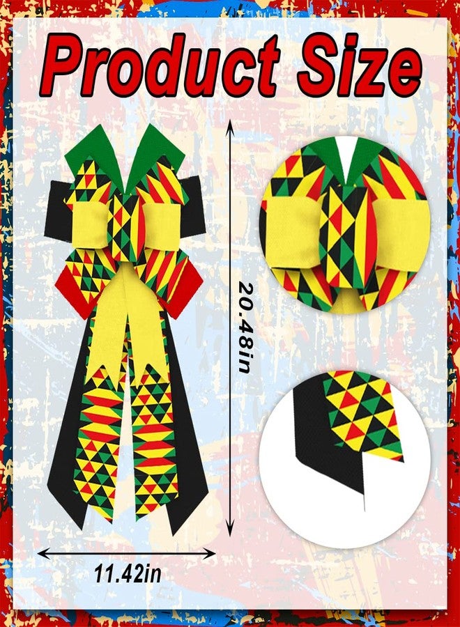 Hying Large Kwanzaa Wreath Bows for Front Door Decor, African American Burlap Bow Black History Month Craft Bows for Wreath Trees Juneteenth Decorations Supplies - Image 2